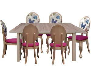 Zestaw: 6 Krzeseł SONIA + stół LARGO 80x150+40 cm