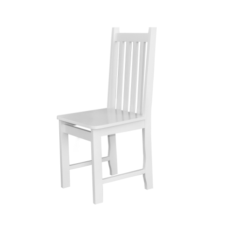 MADISON 2 białe krzesło z drewnianym siedziskiem
