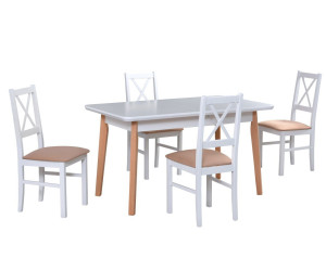 OSLO 7zestaw stół 80x140-180 cm i 4 krzesła NILO 10