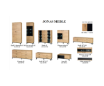 JONAS 5 komoda z szufladami 180 dąb lefkas/czarny