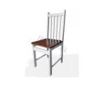 MADISON 2 białe krzesło z drewnianym siedziskiem