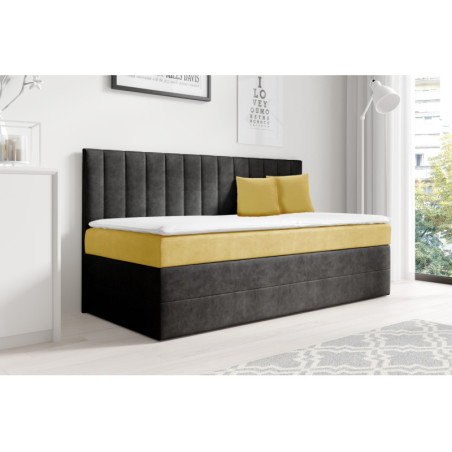 INTARO A12-2 łóżko z materacem kontynentalne 80x200 przeszycia, pojemnik