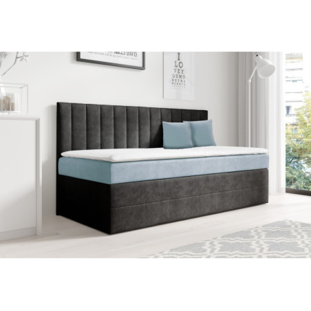 INTARO A12-2 łóżko z materacem kontynentalne 80x200 przeszycia, pojemnik