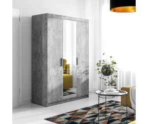 SELENA szafa 3-drzwiowa z lustrem, beton jasny 133 cm