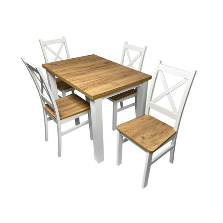 Zestaw 52: Stół 70x100 krzesła SKANDI (4szt.) podstawa biały plus kolor laminat