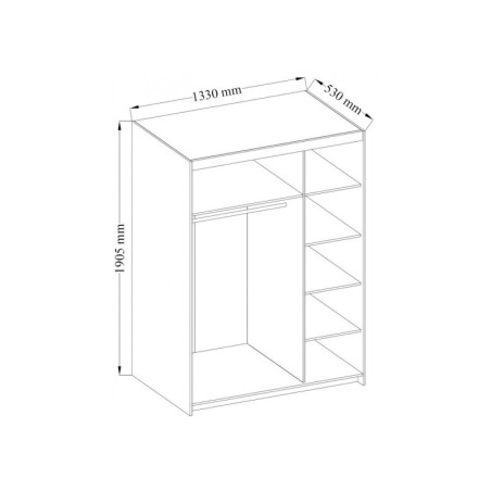 SELENA szafa 3-drzwiowa z nadstawką i lustrem beton jasny