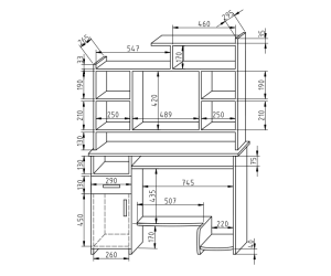 DESK K63 proste biurko 110 z nadstawką - KOLORY