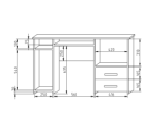 DESK K46 biurko 133 z szufladami - KOLORY
