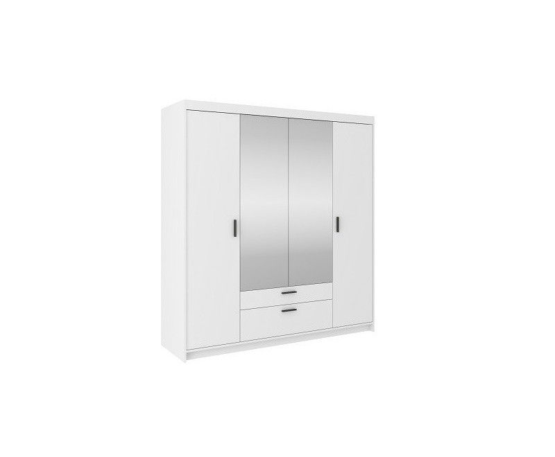 SELENA szafa 4- drzwiowa biała z lustrem 176 cm