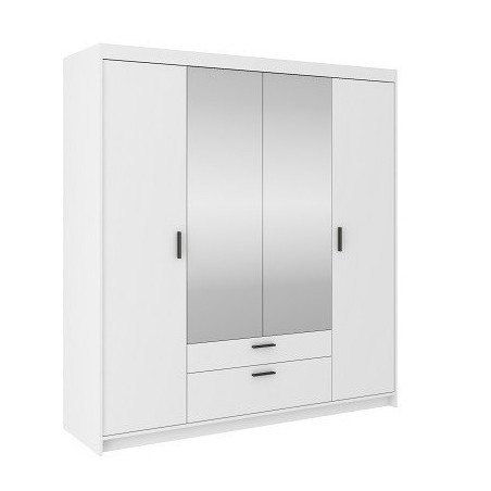 SELENA szafa 4- drzwiowa biała z lustrem 176 cm