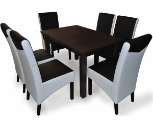 zestaw 6-OS: krzesła KONRAD + stół 80x150-190 LARGO
