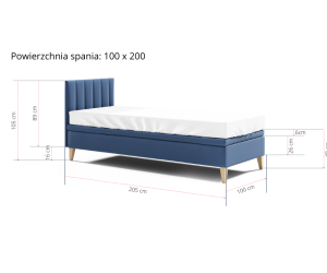 INTARO A8 pojedyńcze łóżko młodzieżowe 100x200