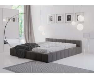 ROSE 3B niskie łóżko tapicerowane z przeszyciami 160x200