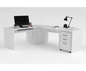 OFFICE BN biurko narożne 205x175 z kontenerkiem KB2 biały