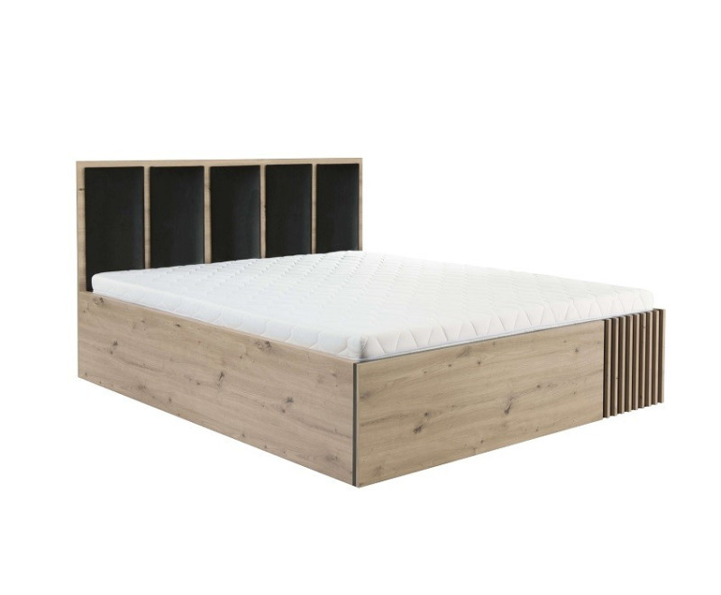 CALI C16 łóżko 160x200 artisan/czarny mat