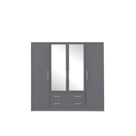 MARTUS SRL1 szafa 200 4 - drzwiowa z lustrem antracyt