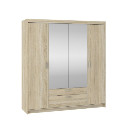 SELENA szafa 4- drzwiowa dąb sonoma z lustrem176 cm