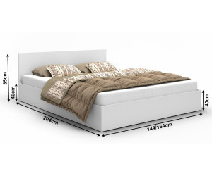 MONA łóżko 140x200 z panelami, stelaż, materac