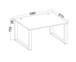 METZ 150 biurko 138 w stylu loft dąb artisan
