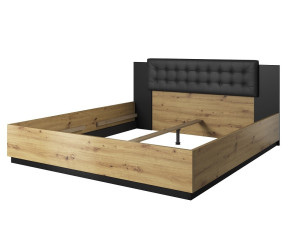 SIGMA 32 łóżko 180x200 z tapicerowanym zagłowiem artisan / czarny
