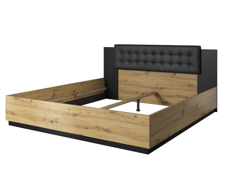 SIGMA 32 łóżko 180x200 z tapicerowanym zagłowiem artisan / czarny