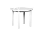 Zestaw: MODERN M37 stół Ø 100+40 i 4 krzesła, laminat biały półmat