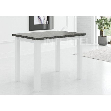 LAMARENTO stół 80x150+40 laminat beton / biały