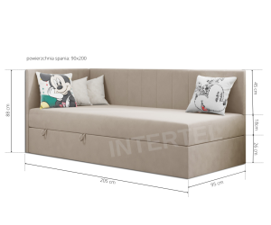 INTARO A27 łóżko tapicerowane 90x200 z materacem