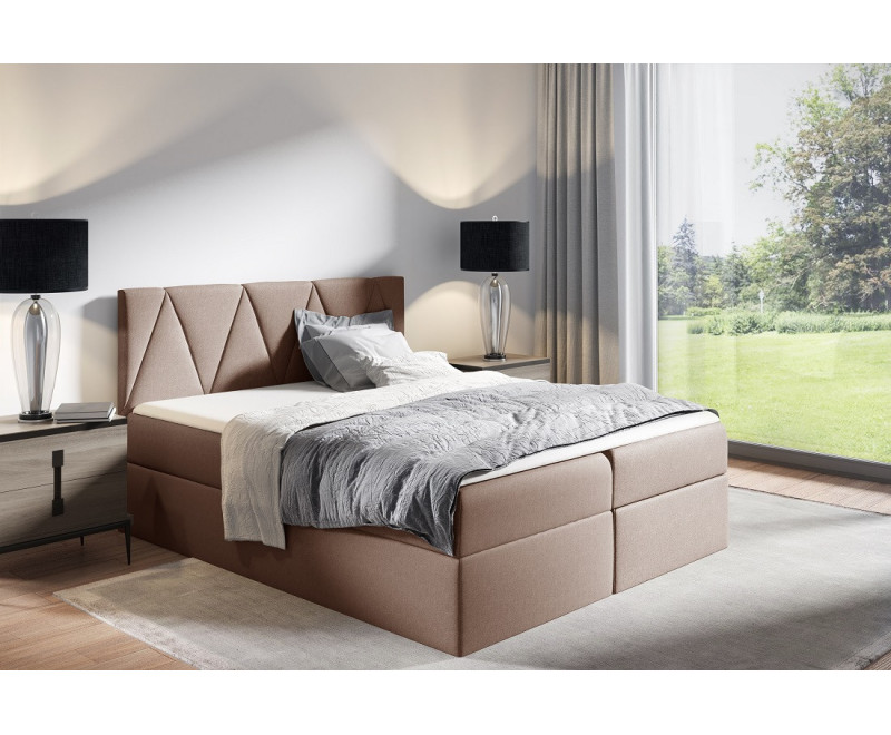 PRATO K4 łóżko kontynentalne 160x200 z pojemnikami i materacem