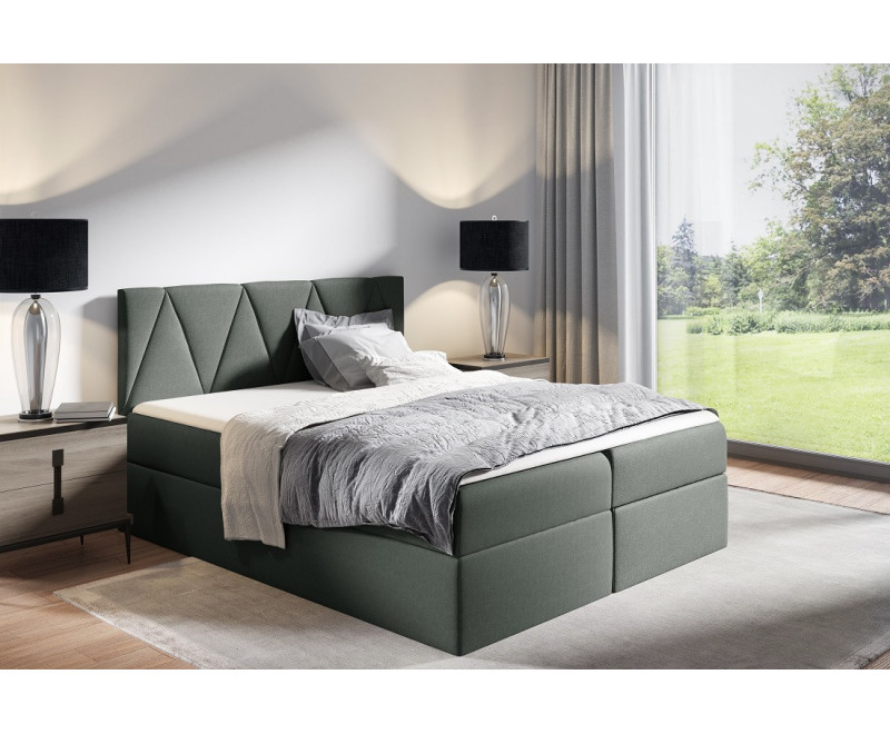 PRATO K4 łóżko kontynentalne 180x200 z pojemnikami i materacem