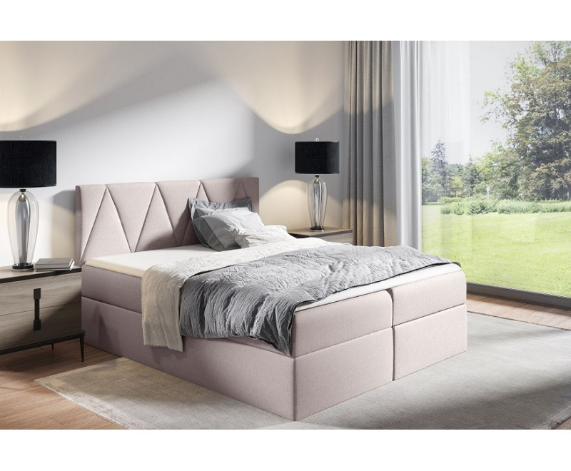 PRATO K4 łóżko kontynentalne 200x200 z pojemnikami i materacem