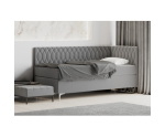 DIANA 2 M pojedyncze łóżko tapicerowane z materacem 100x200 z pojemnikiem, metalowe nóżki