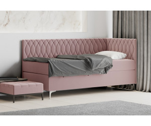 DIANA 2 M łóżko tapicerowane z materacem 90x200 z pojemnikiem, metalowe nóżki