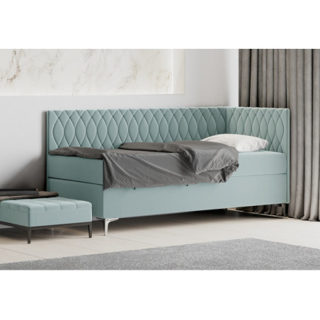 DIANA 2 M łóżko tapicerowane z materacem 80x200 z pojemnikiem, metalowe nóżki