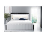 VERNO łóżko tapicerowane + LED biały 200x200