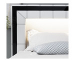 VERNO łóżko tapicerowane + LED biały 200x220