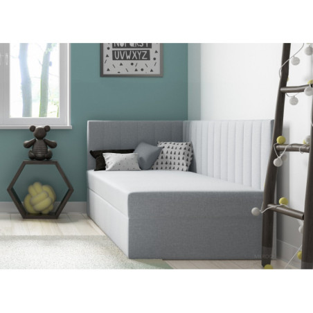 EKSPRESS - INTARO A27 łóżko 90x200 młodzieżowe tapicerowane z materacem pocket clasic comfort