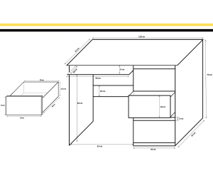COSMIC 9 biurko z szufladami - 3 KOLORY