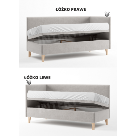 EKSPRES !!! INTARO A44 łóżko tapicerowane z pojemnikiem 100x200