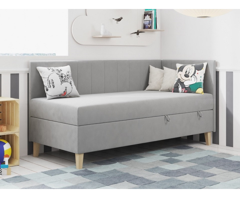 EKSPRESS - INTARO A16 łóżko tapicerowane 90x200 z materacem pocket clasic comfort.