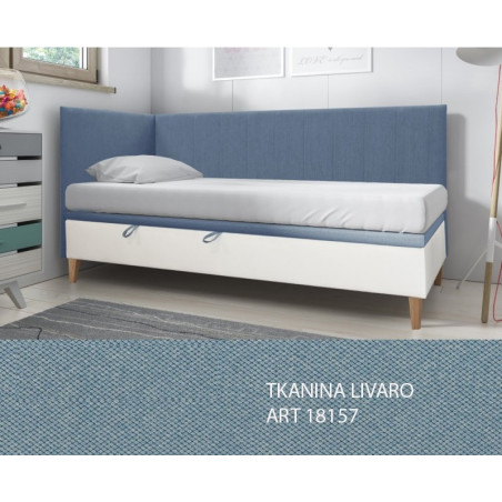 OD RĘKI !! INTARO A9 łóżko 90x200 z pojemnikiem, białe + LIVARO 18157, podn. spreżynowe, Lewe