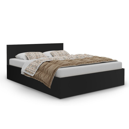 MONAKO łóżko 140x200 ze stelażem - CZARNE