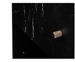 VEROLI 05 witryna niska 90 na metalowym stelażu w stylu loft czarny/czarny marmur