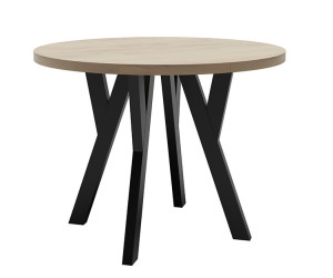 SZYBKA REALIZACJA !!! Nowoczesny stół rozkładany MARCO STL 191/2, blat kolor, okrągły 100-180 cm, podstawa czarna