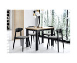 SZTOKHOLM stół 70x100 i czarne krzesła MODERN M33 nowoczesny zestaw 4-osobowy do jadalni
