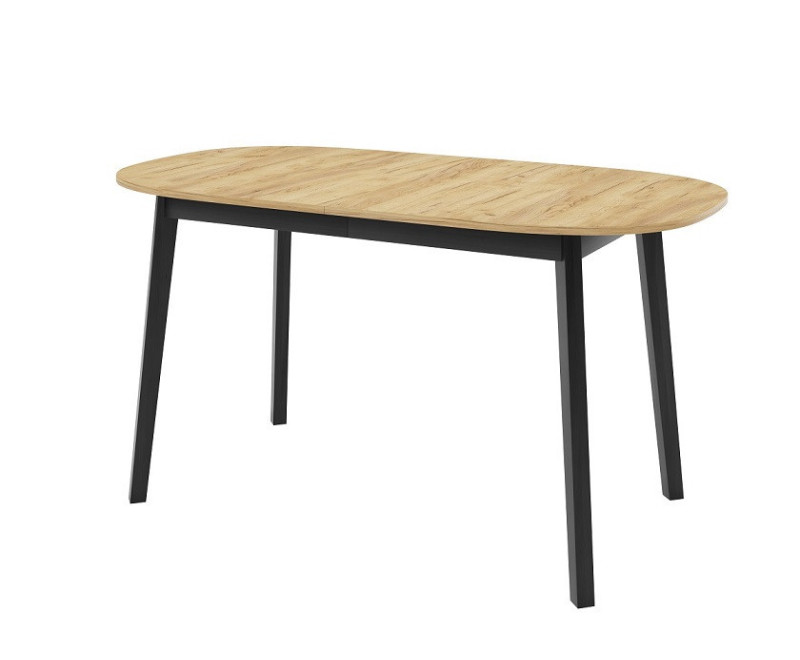 MOOD 47 owalny rozkładany stół do jadalni 80x150-190 czarne drewniane nogi
