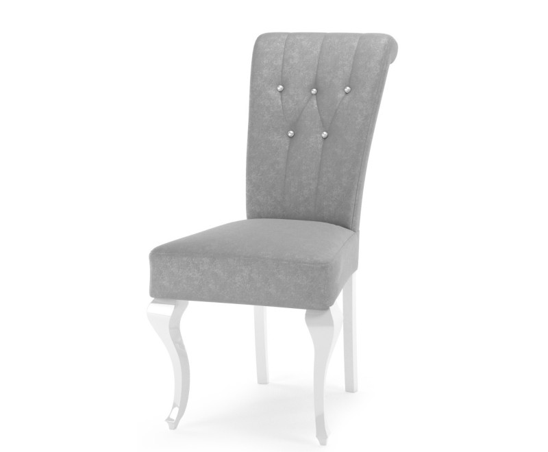 MERSO s62 tapicerowane krzesło pikowane kryształkami - biały połysk