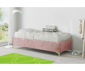 DIEGO SM 02 nowoczesne łóżko tapicerowane 100x200 z pojemnikiem, stelażem metalowy, metalowe nóżki