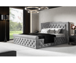 SZYBKA REALIZACJA !!! DUBAJ łóżko tapicerowane 180x200 stelaż metalowy, szare tk. Magic Velvet 2218