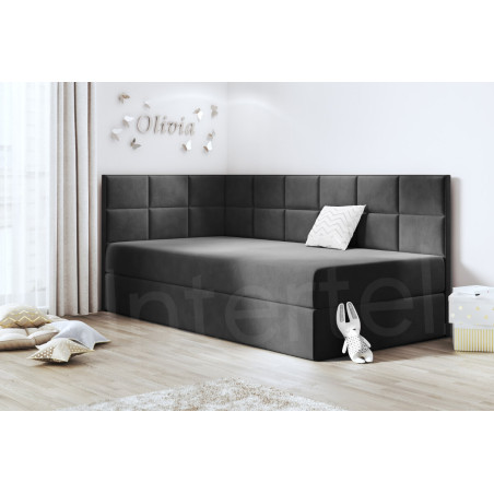 MEROO 3M łóżko tapicerowane 100x200 narożne